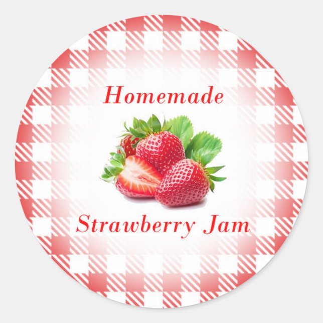 Homemade Strawberry jam Label Runder Aufkleber (Vorderseite)