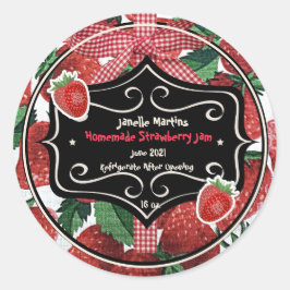 Homemade Strawberry Jam Personalisiert Runder Aufkleber