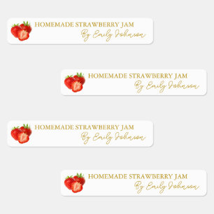 Homemade Strawberry Jam Thin Label Etiketten
