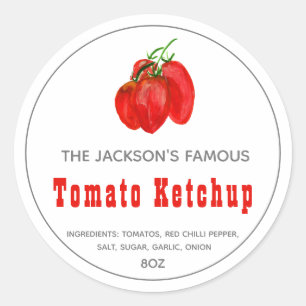 Homemade Tomato Ketchup Sauce Runder Aufkleber