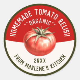 Homemade Tomato Relish für Ihre Küche Rezept Runder Aufkleber