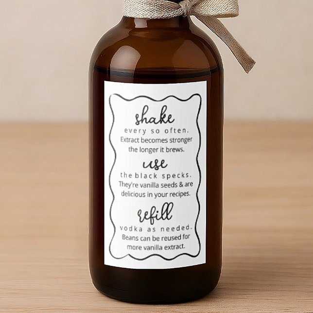 Homemade Vanilla Extract Instructions Doodle Label Weinetikett (Von Creator hochgeladen)