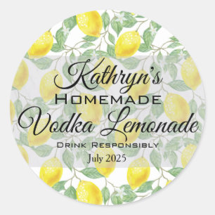 Homemade Vodka Lemonade Runder Aufkleber