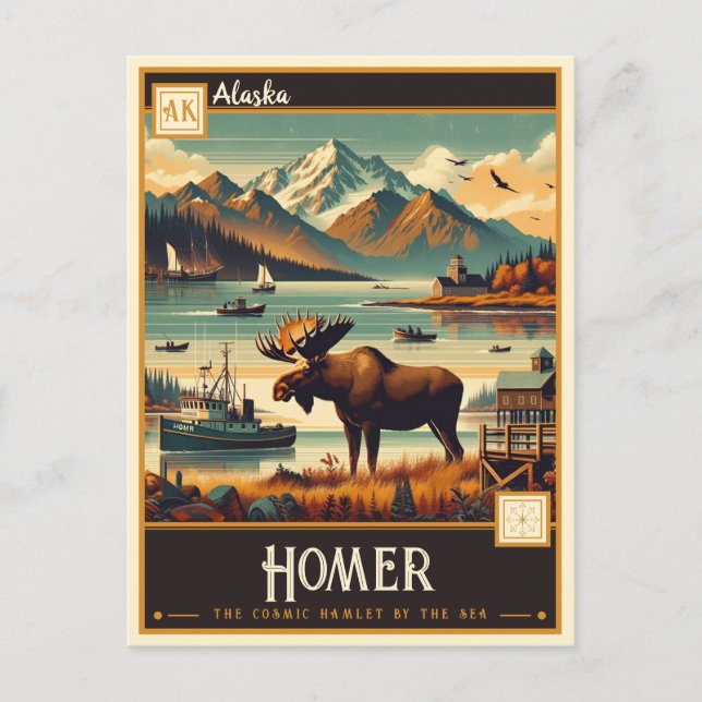 Homer, Alaska | VINTAG Postkarte (Vorderseite)