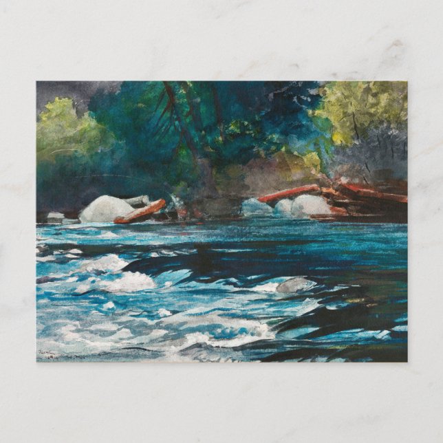 Homer - Die Rapiden, Hudson River, Adirondacks Postkarte (Vorderseite)