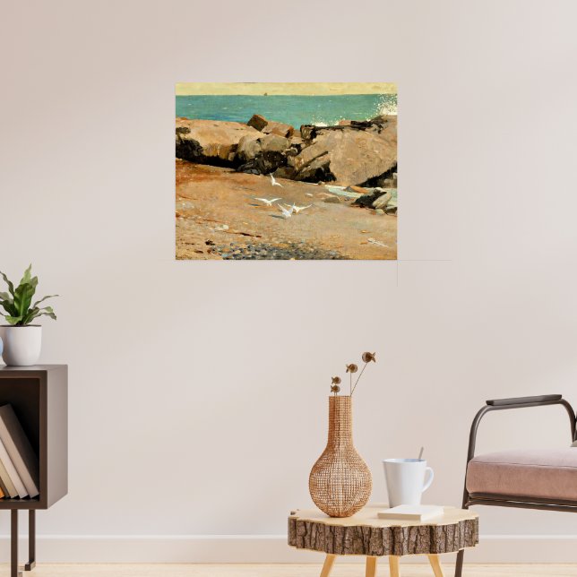 Homer - Rocky Coast and Gulls, fine art Poster (Wohnzimmer 3)