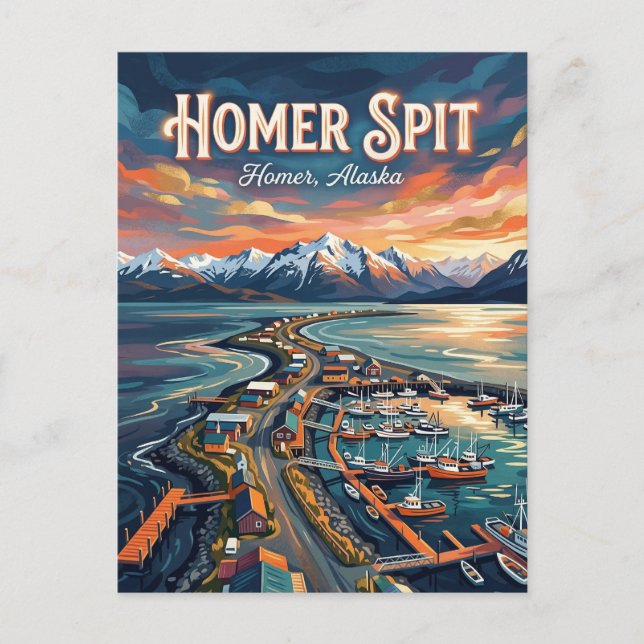 Homer Spit Alaska Postkarte (Vorderseite)