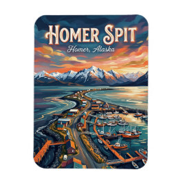 Homer Spit Alaska Postkarte Magnet