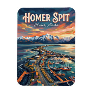 Homer Spit Alaska Postkarte Magnet