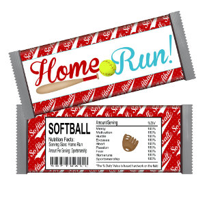 Homerun Softball Birthday Candy Bar Wrapper Favori Notizblock