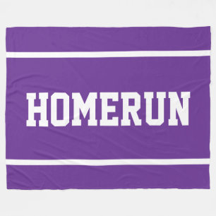 HOMERUN Weiße Baseball-Streifen auf königlichem Li Fleecedecke