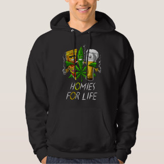Homes for Life Ber and Weed Buds Pizza Cannabi Hoodie