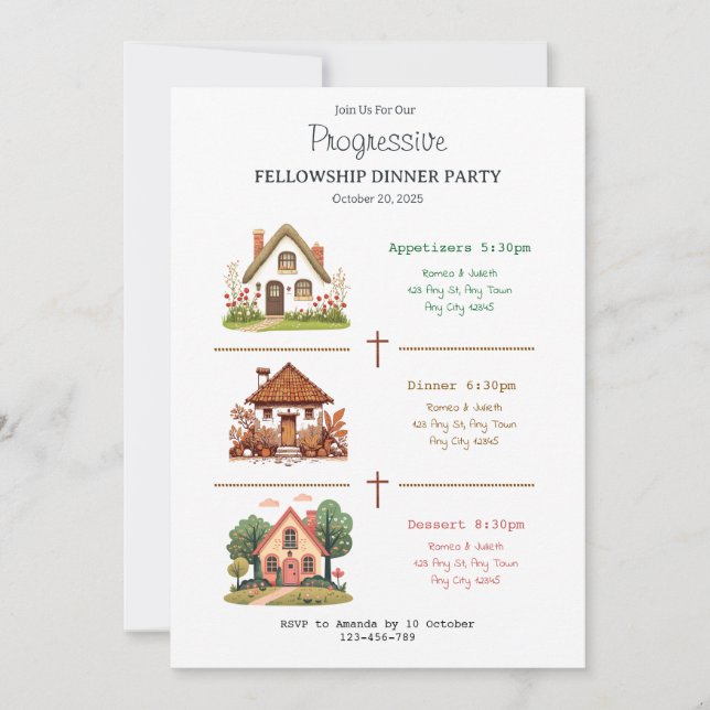 Homes Progressive Fellowship Dinner Invitation Einladung (Vorderseite)