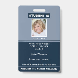 Homeschoester Student ID Abzeichen Blue Ausweis