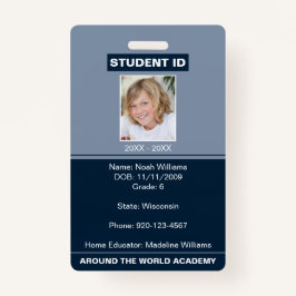 Homeschoester Student ID Abzeichen Blue Ausweis