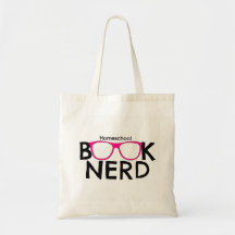 Homeschool Buch-Nerd-Rosa-Glas-Taschen-Tasche