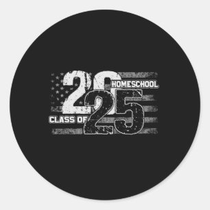 Homeschool Cl von 2025 gestört amerikanischen Flag Runder Aufkleber