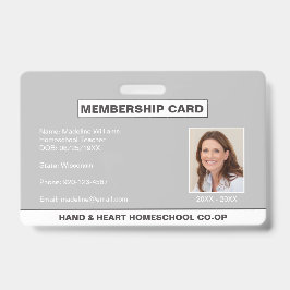 Homeschool CO-OP Parent-ID-Abzeichen Ausweis