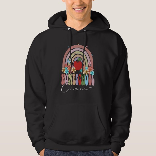 Homeschool Crew Back To School Rainbow Retro Groov Hoodie (Vorderseite)