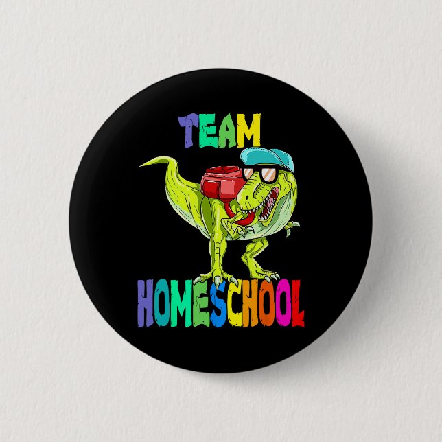 Homeschool Dinosaurier, um zurück in die Schule Button (Vorderseite)