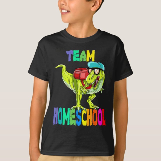 Homeschool Dinosaurier, um zurück in die Schule T-Shirt (Vorderseite)