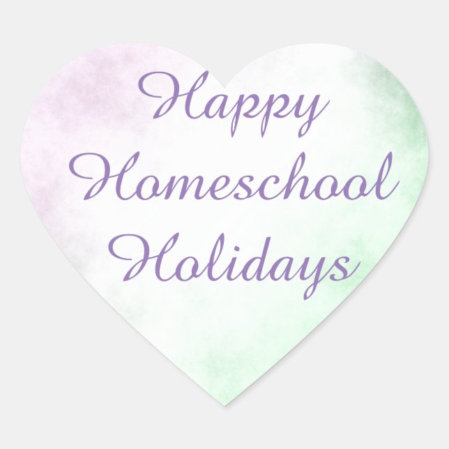 Homeschool Holidays Herz Herz-Aufkleber (Vorderseite)