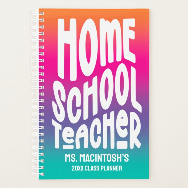 Homeschool Lehrer Colorful Ombre Planer (Vorderseite)