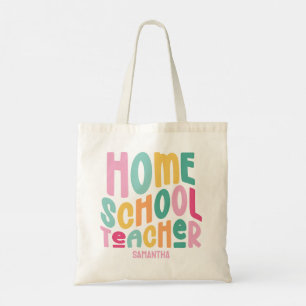 Homeschool-Lehrer Farbige Textgestaltung Tragetasche