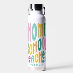 Homeschool-Lehrer Farbiger Text Trinkflasche