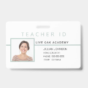 Homeschool-Lehrer-ID-Ausweis Blau Minimalistisch Ausweis