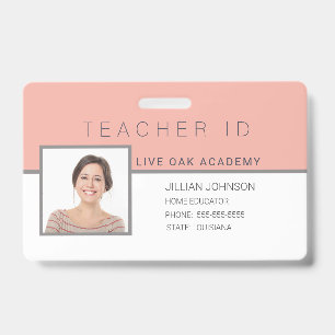 Homeschool-Lehrer-ID-Ausweis Feminine Floral Ausweis