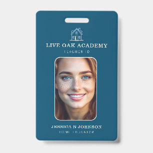 Homeschool-Lehrer-ID-Ausweis Minimalistisches Bl Ausweis