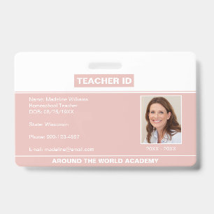 Homeschool-Lehrer-ID-Ausweis Roségold Ausweis