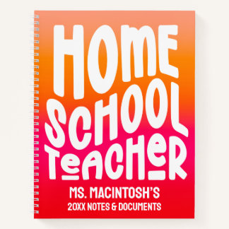 Homeschool-Lehrer Orange Rot Ombre Notizbuch