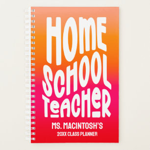Homeschool-Lehrer Orange Rot Ombre Planer