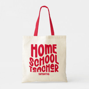 Homeschool Lehrer Rotes Textdesign Tragetasche