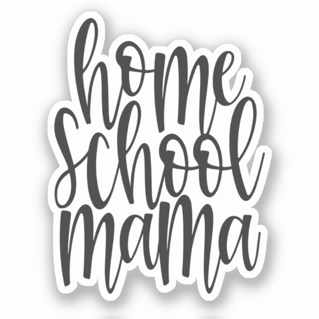 Homeschool Mama Black Calligraphy Quote Aufkleber (Vorderseite)