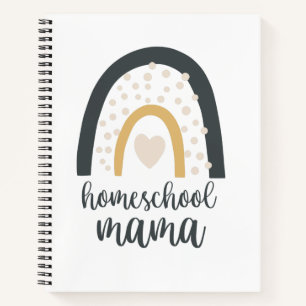 Homeschool Mama Boho Rainbow Heart Checklist Notizbuch