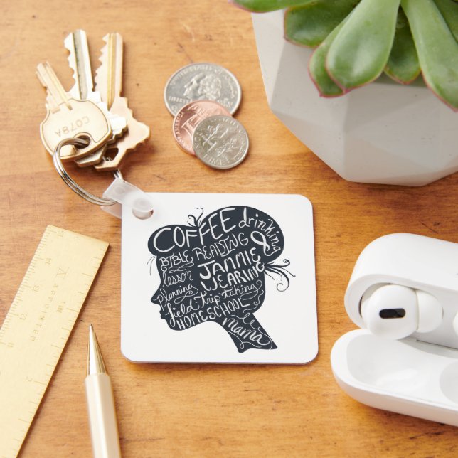 Homeschool Mama Custom Foto Schlüsselanhänger (Schreibtisch)