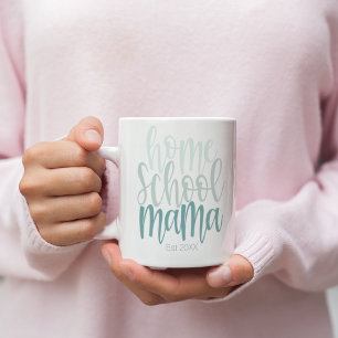 Homeschool Mama Est Personalisiert Date Blue Tones Kaffeetasse