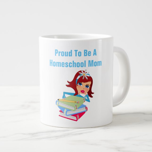 Homeschool-Mama - Jumbo-Tasse (Vorderseite Rechts)