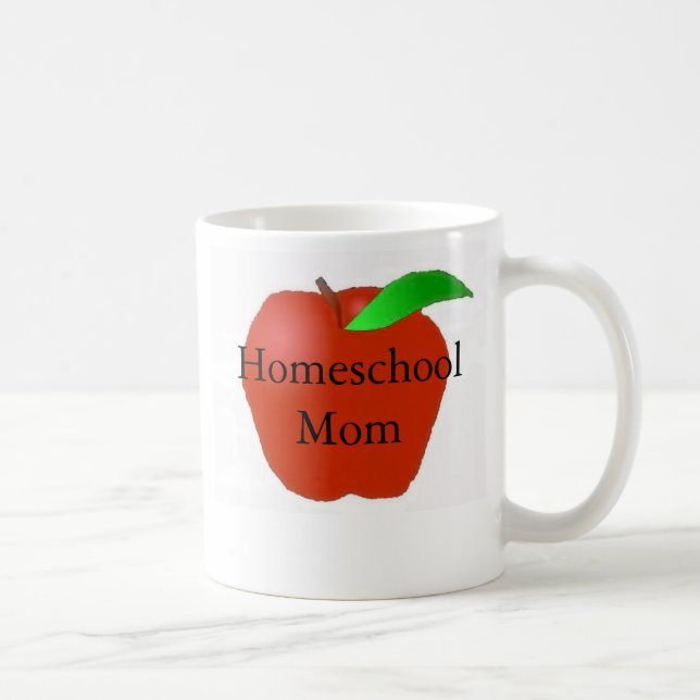 Homeschool Mama mit Apple Kaffeetasse (Rechts)