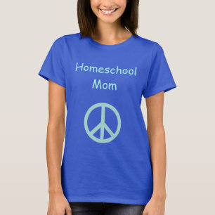 Homeschool-Mama mit Friedenszeichen T-Shirt