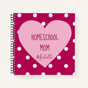 Homeschool Mama Pink Polka Punkte Notizbuch