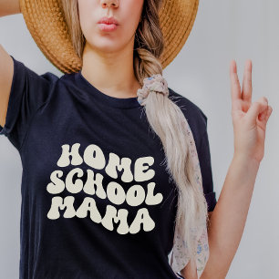 Homeschool Mama Retro Benutzerdefinierte Textfarbe T-Shirt
