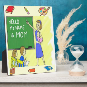 Homeschool Mama Tabletop Plaque mit Easel Fotoplatte