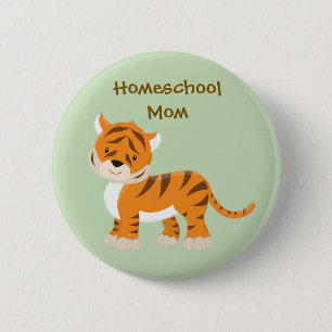 Homeschool Mama Tiger Button
