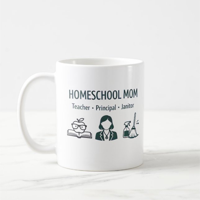 Homeschool Mom's Personalized Mug Kaffeetasse (Links)