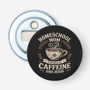 Homeschool-Mutter, angetrieben von Koffein und Jes Flaschenöffner