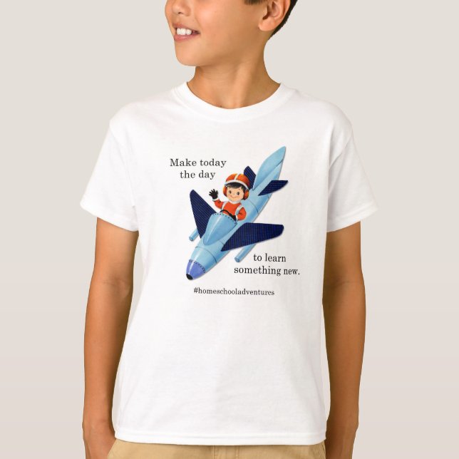 Homeschool Retro Rocket Abenteuer, das Shirt lernt (Vorderseite)